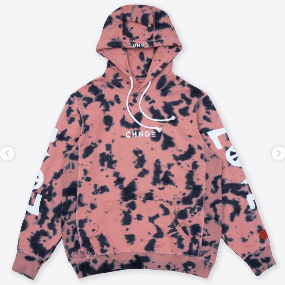 NWOT RARE CHNGE Pink and Black Tie-Dye Hoodie